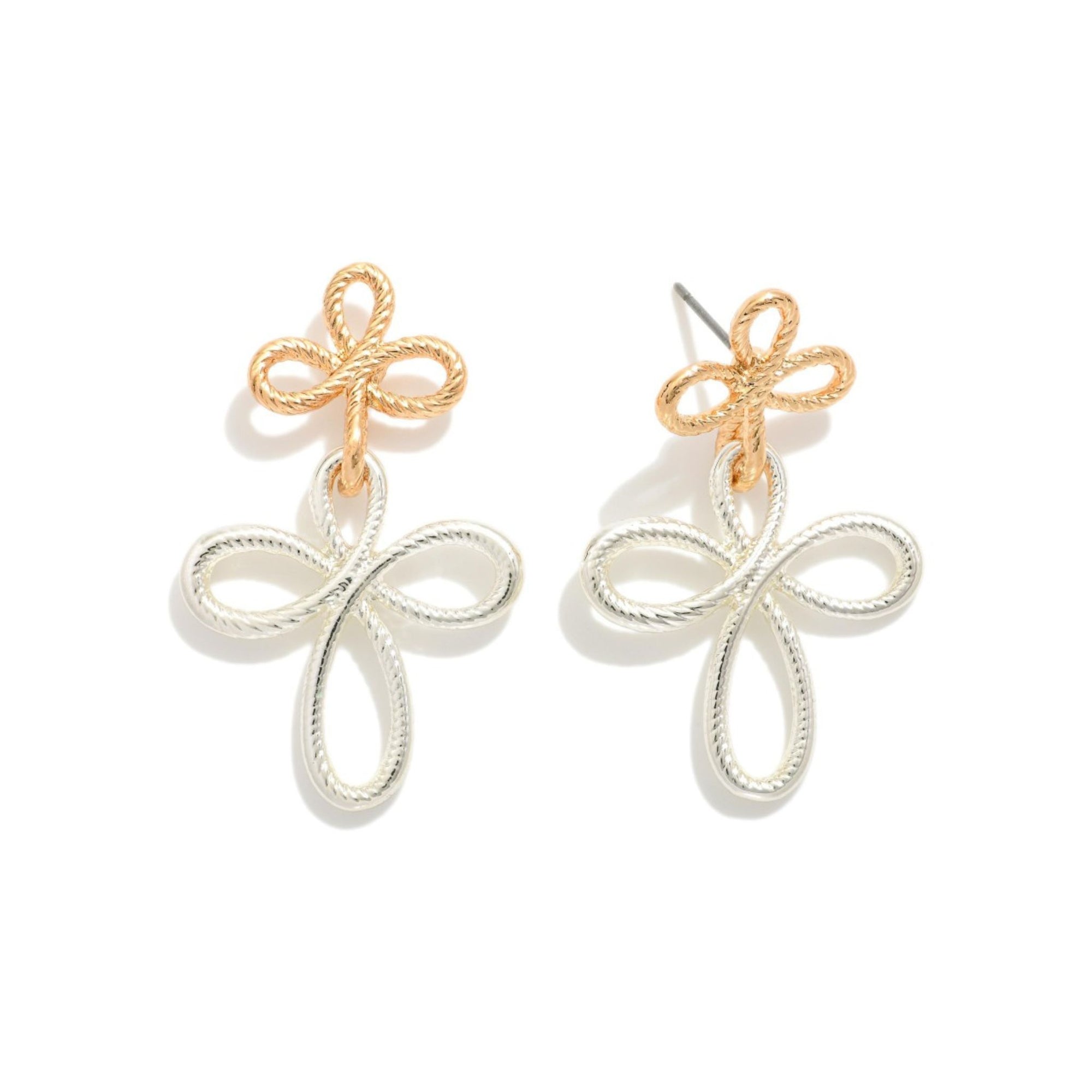 Twist of Luck Clover Drop Earrings