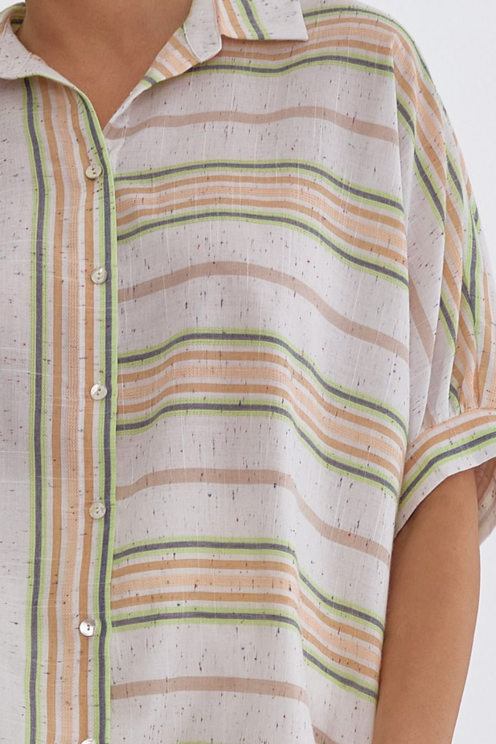 Sunset Stripes Button Up Top