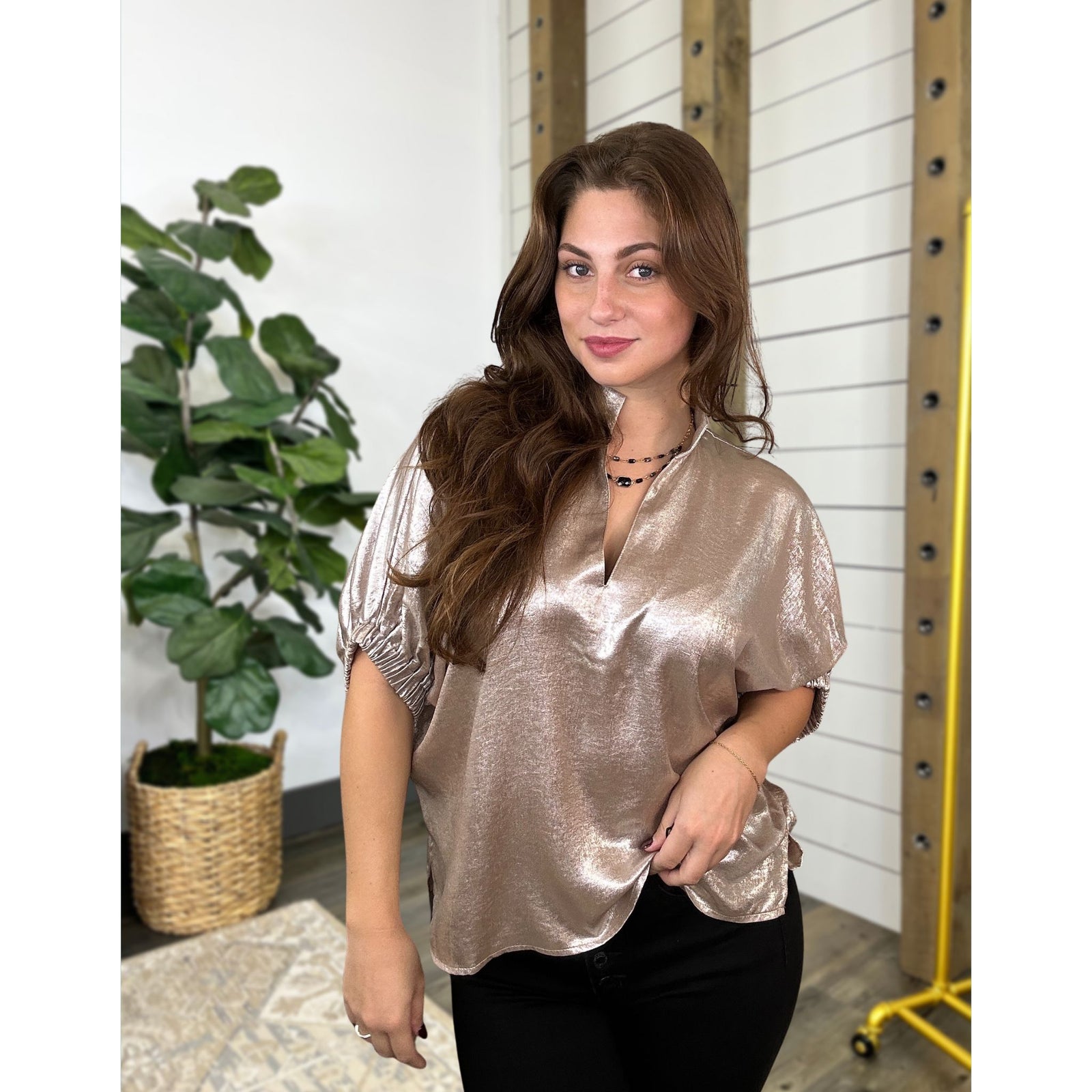 Shimmering Center Of Attention Top