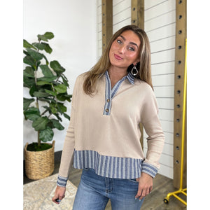 Buttoned & Blended Top