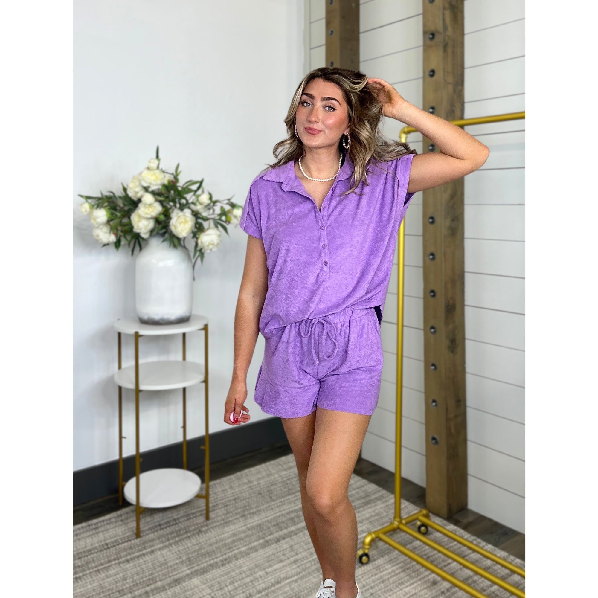 Breeze By Flutter Hem Terrycloth Shorts