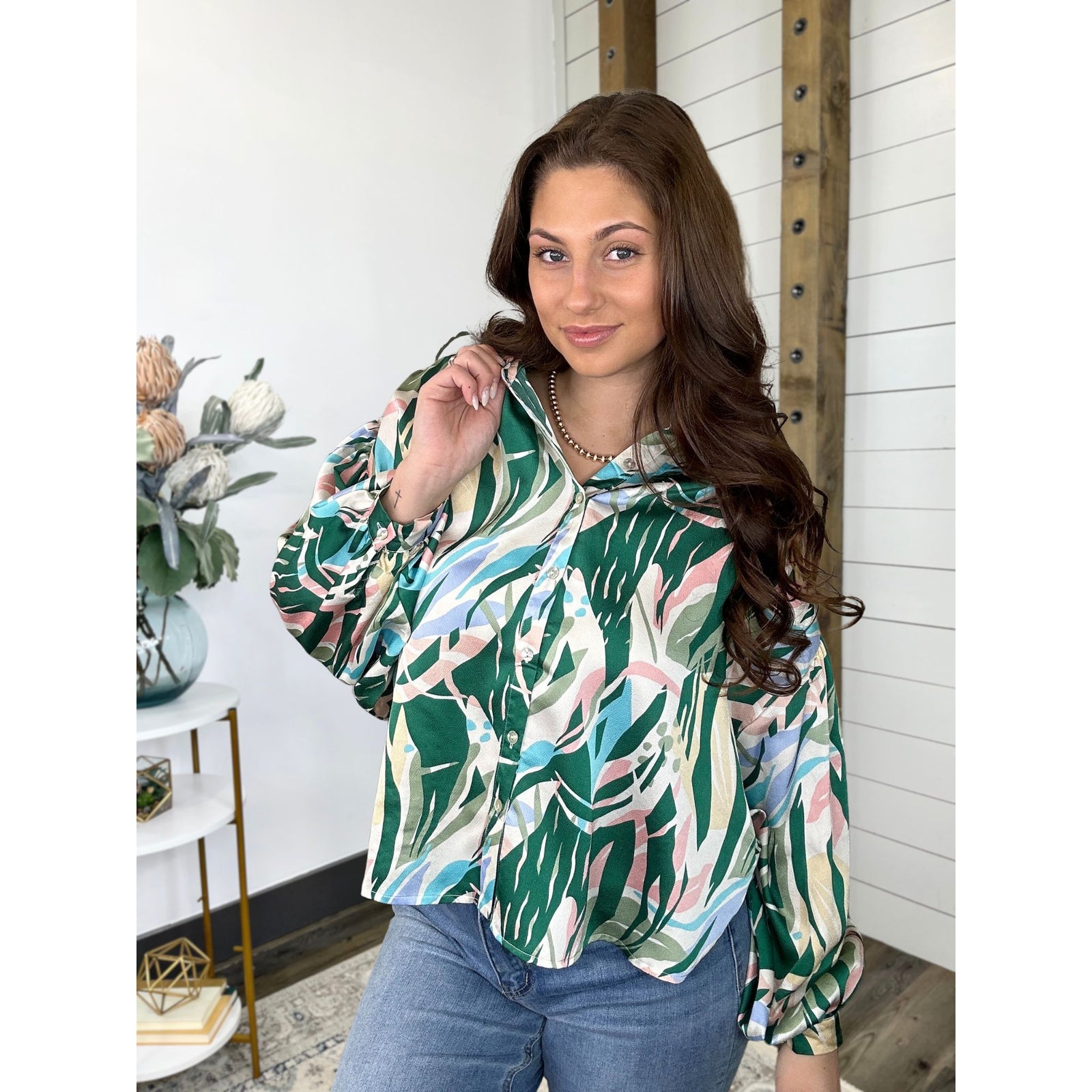 Around The World Print Top