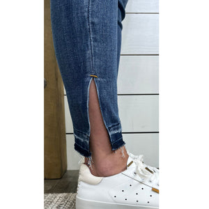 Kelsey Released Hem Side Slit Skinny Denim-Judy Blue