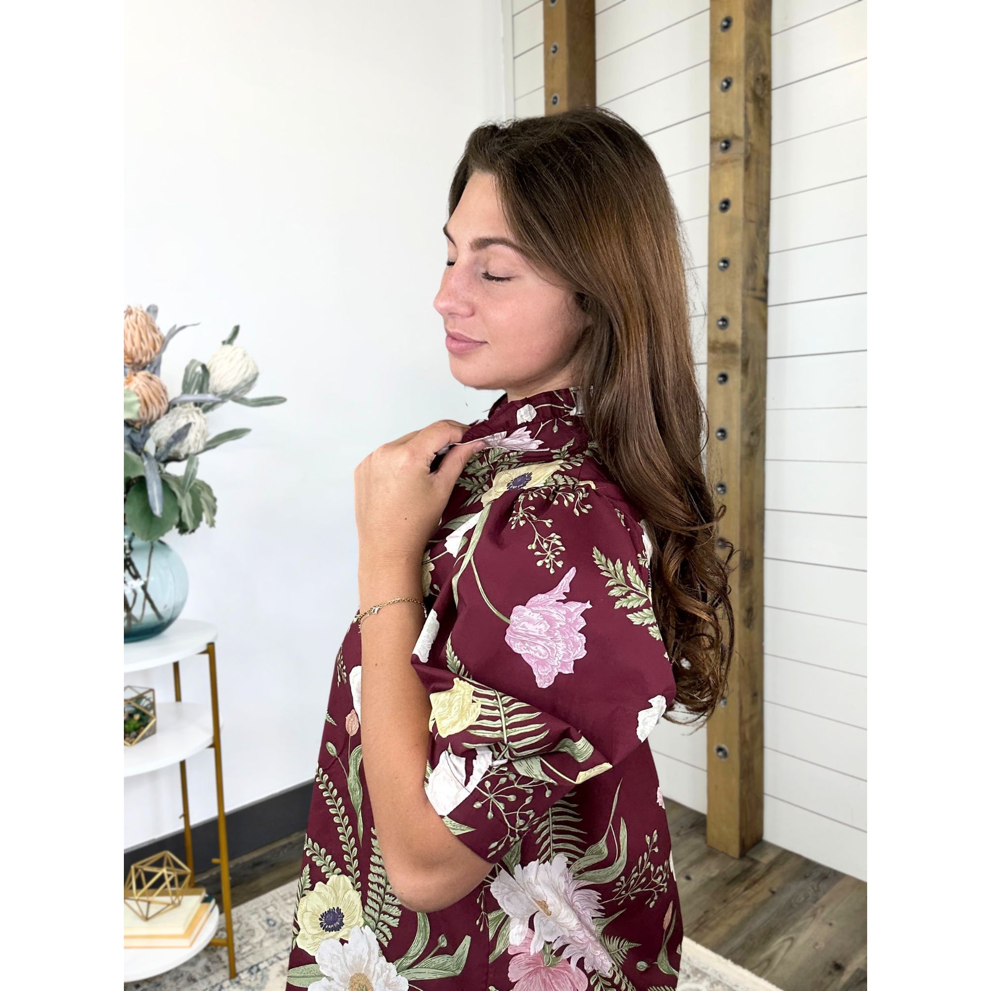 Know The Story Floral Button Down Top