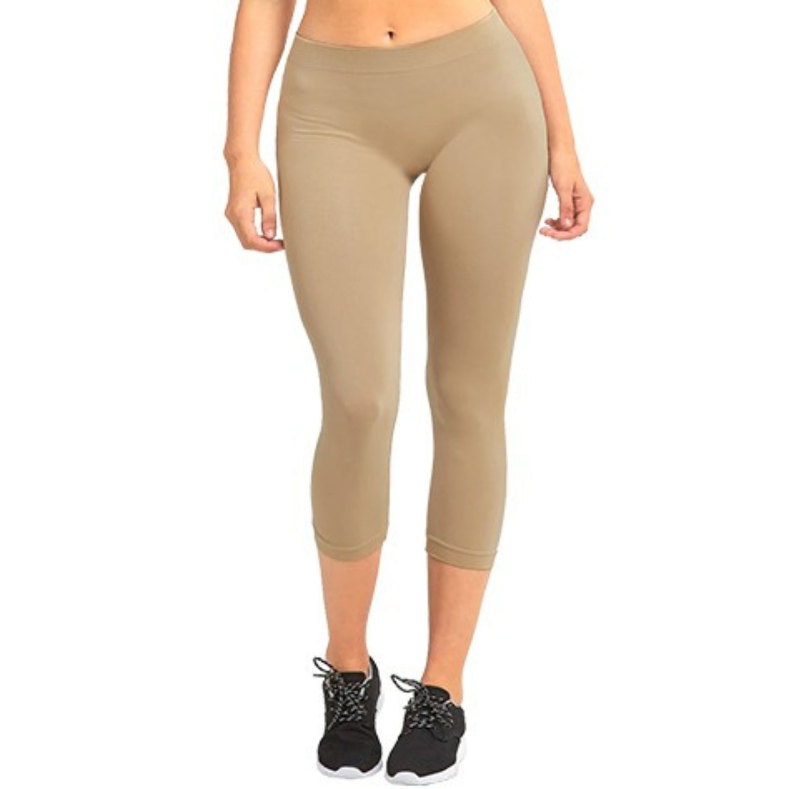 Solid Seamless Capris Leggings