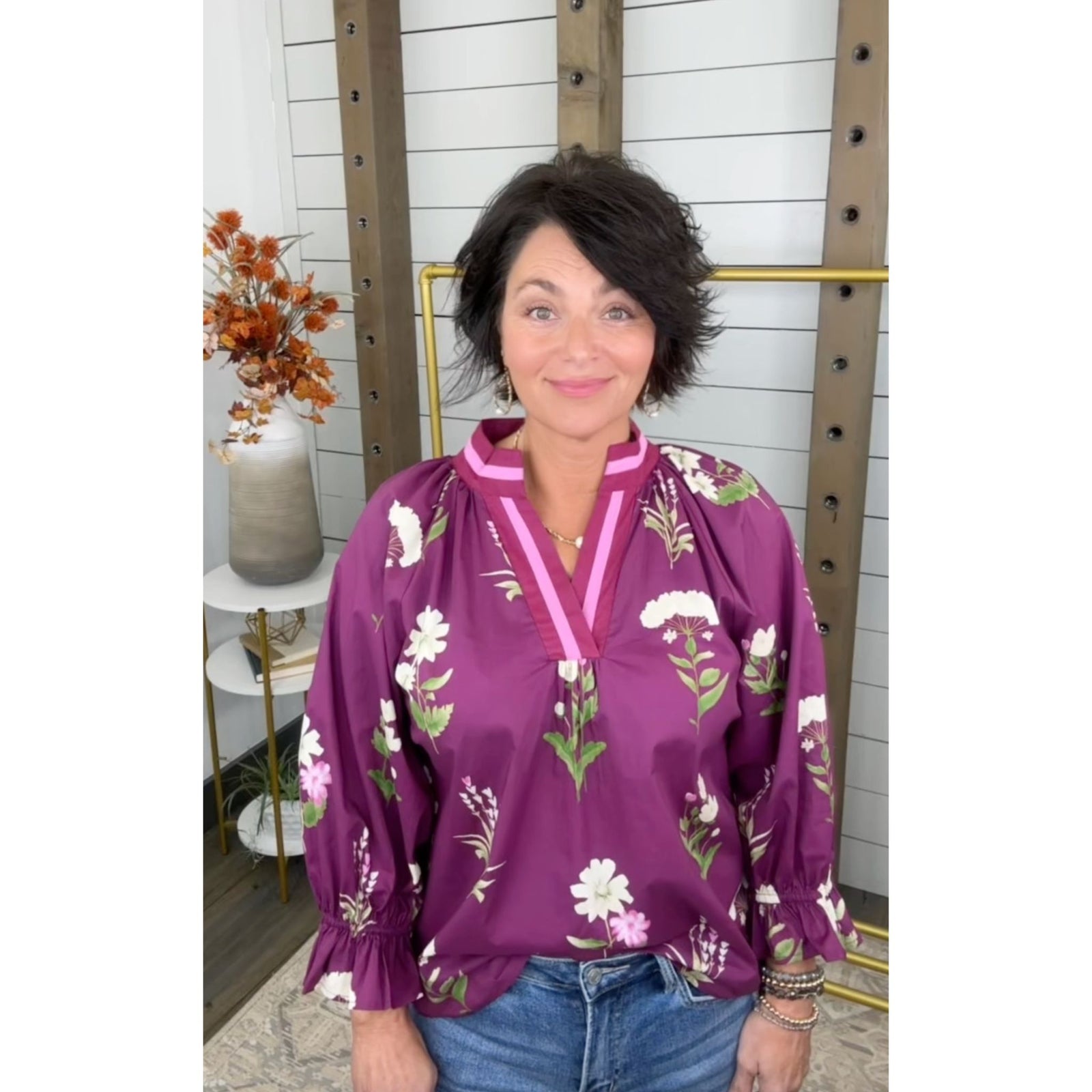 Plum Perfect Floral Top