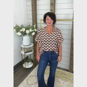 Rosette Print Top