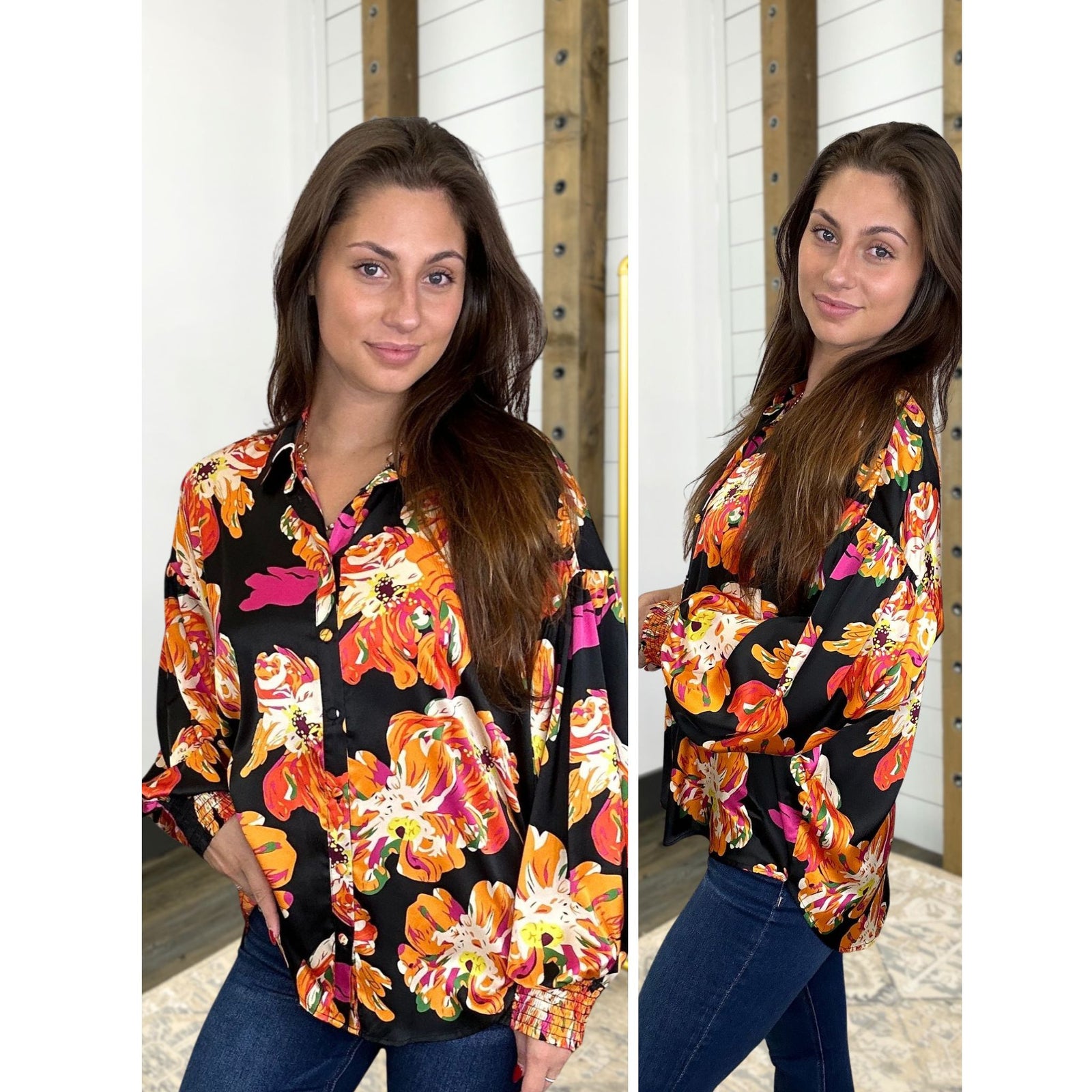 Autumn Glow Floral Blouse