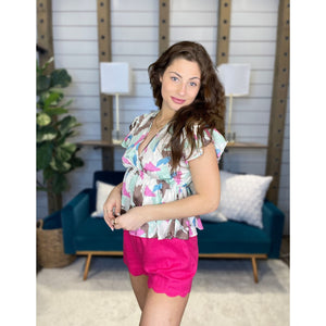Satin Peplum Blouse