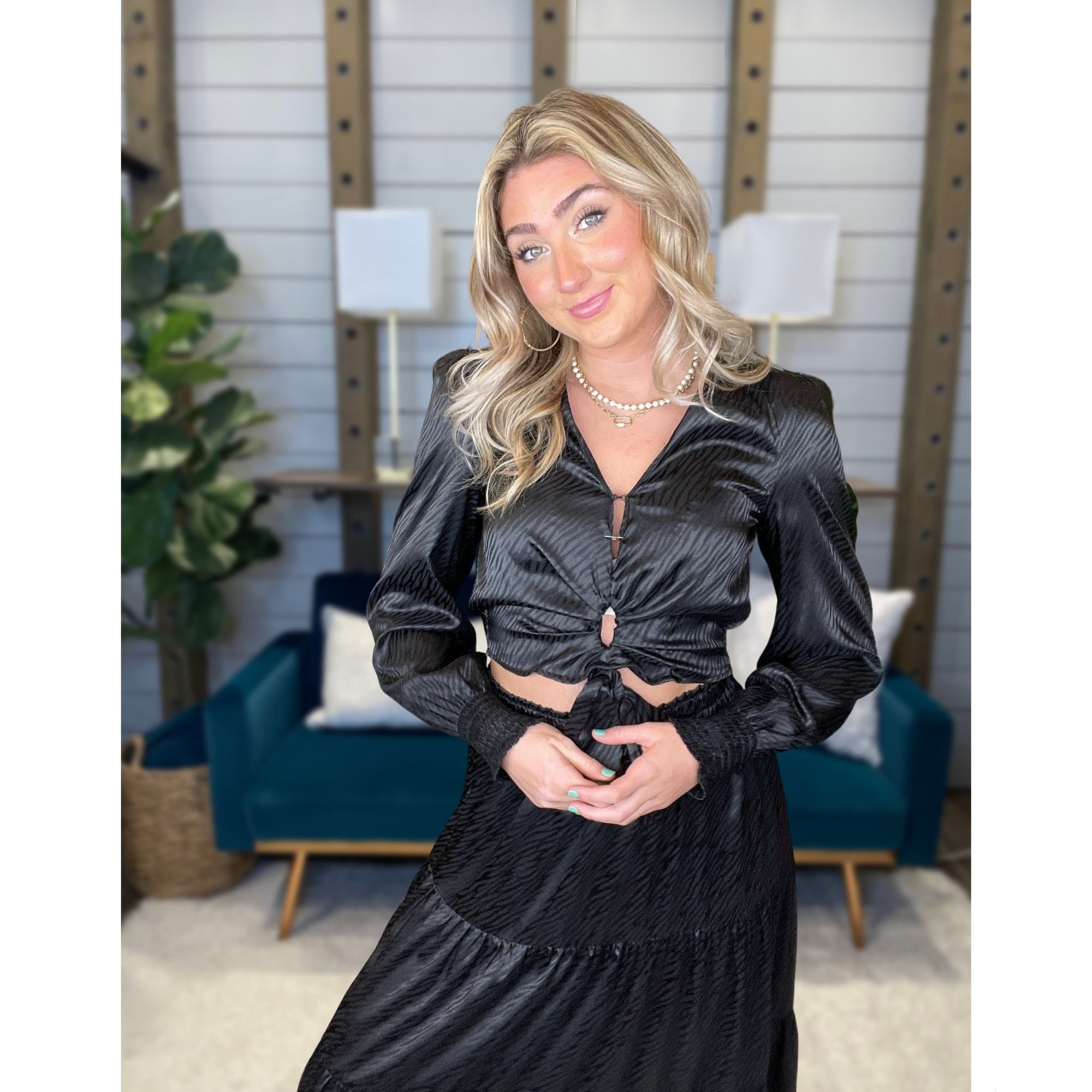 Satin Zebra Blouse