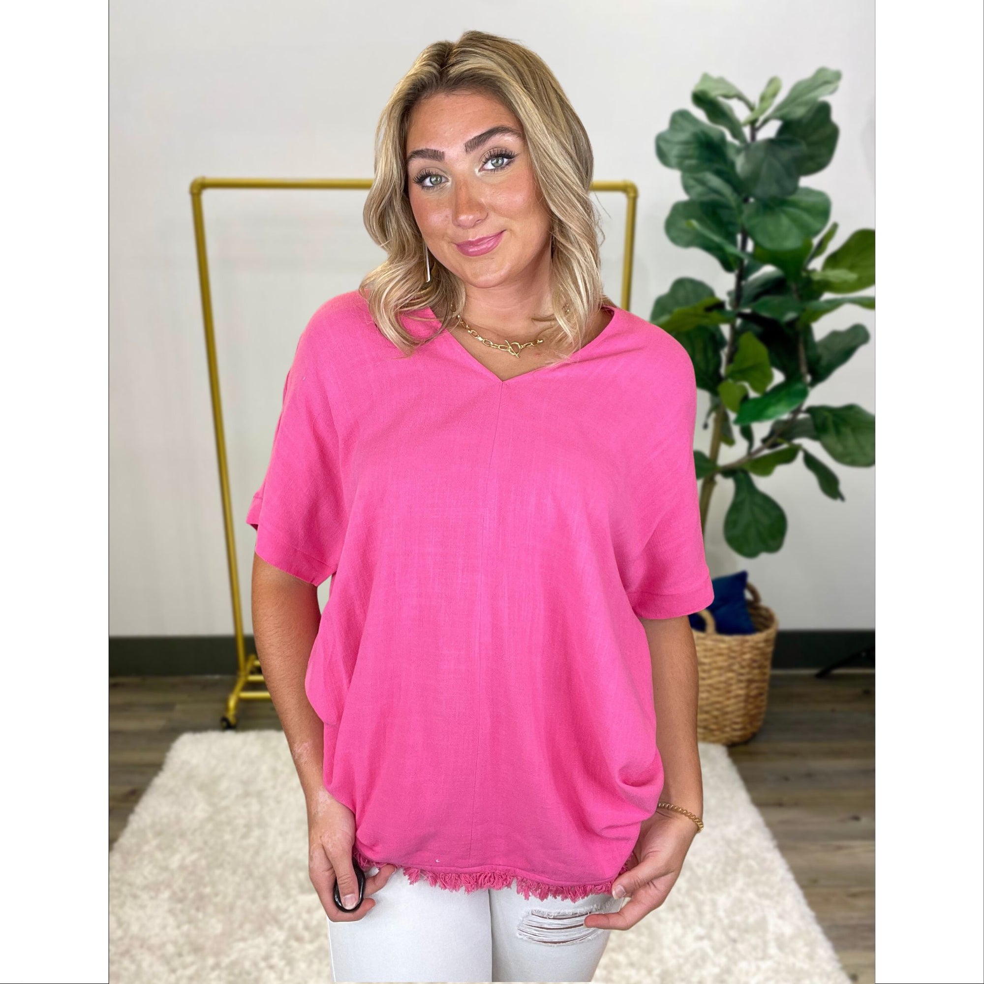 Linen Boxy Top