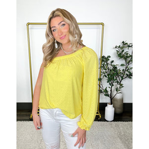 One Shoulder Eyelet Top
