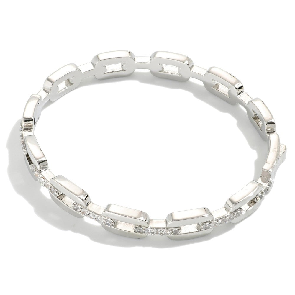 Madeline Cubic Zirconia Accented Hinge Bracelet
