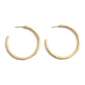 Let's Begin Hammered Hoop Earrings