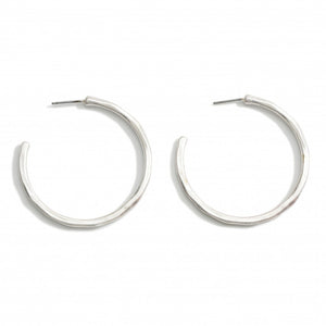 Let's Begin Hammered Hoop Earrings